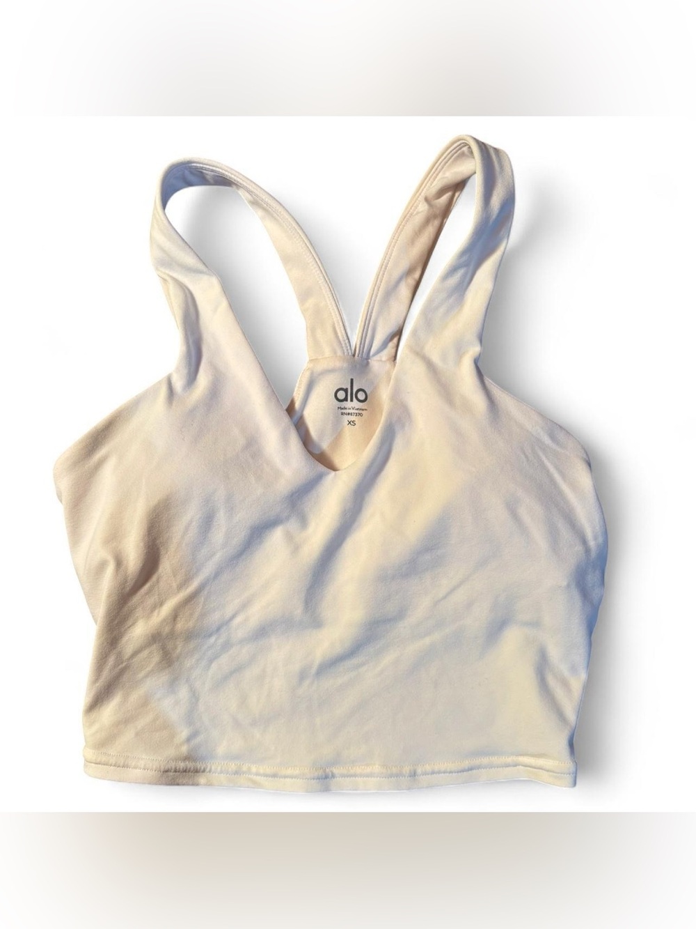 ALO Yoga White Crop Tank Top
